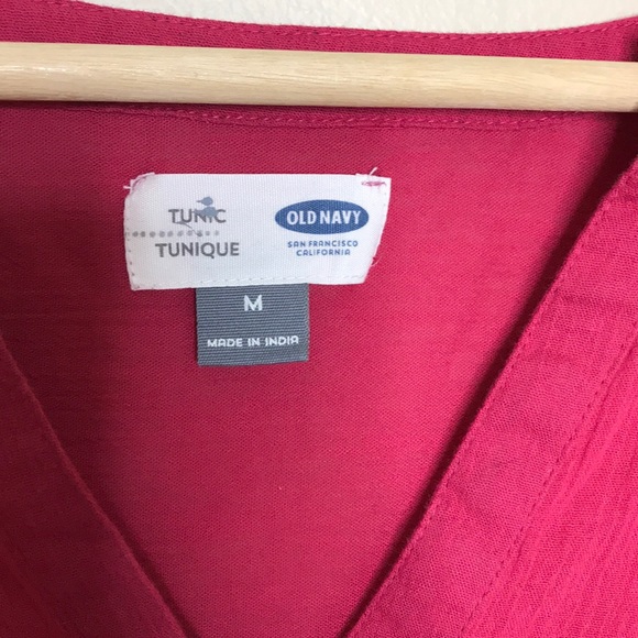 OLD NAVY Split Neck Tunic Cotton Poppy Pink Size M - Picture 3 of 7